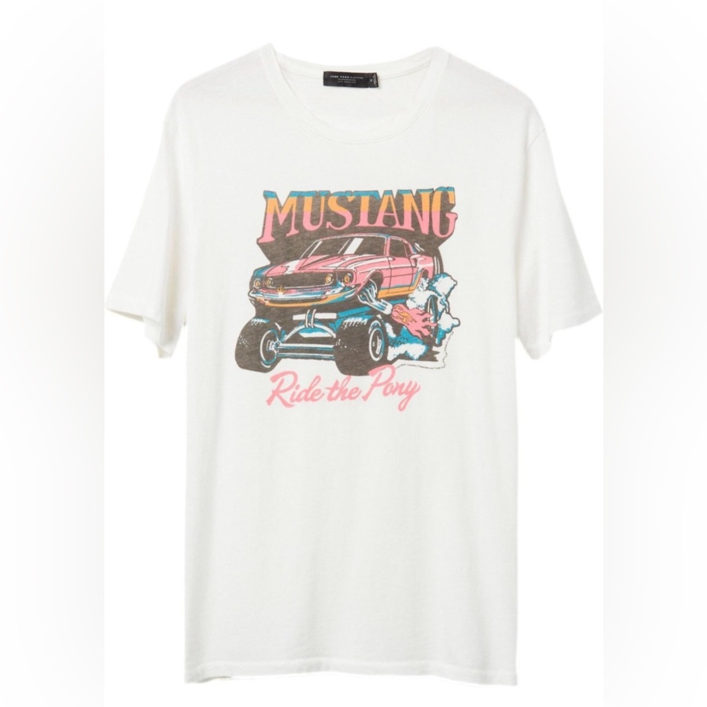 NWT Junk Food Mustang Ride the Pony T Shirt Tee Cotton SMALL Oversized